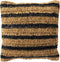 Dutch Decor ANTONY - Sierkussen 45x45 cm - strepen van raffia - Raven - zwart en bruin - Inclusief binnenkussen