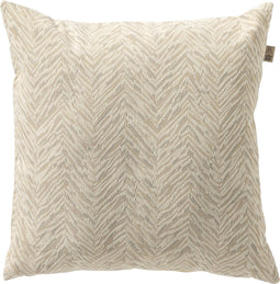 Dutch Decor AUGUSTA - Buitenkussen 45x45 cm - waterafstotend en uv-bestendig - gestreept - Marshmallow - wit en beige