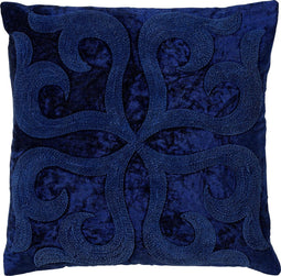 Dutch Decor AVALON - Kussenhoes velvet 45x45 cm Insignia Blue - donkerblauw - met rits - zonder binnenkussen