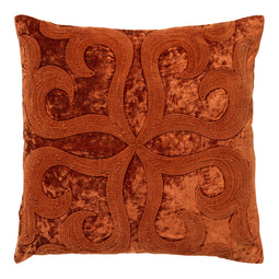 Dutch Decor - AVALON - Sierkussen velvet 45x45 cm Potters Clay - oranje