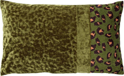 Dutch Decor BAILEY - Sierkussen velvet 30x50 cm Chive - groen - panterprint - Inclusief binnenkussen