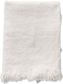 Dutch Decor - BELLE - Plaid 130x180 cm - 100% katoen - geweven patroon - Snow White - wit