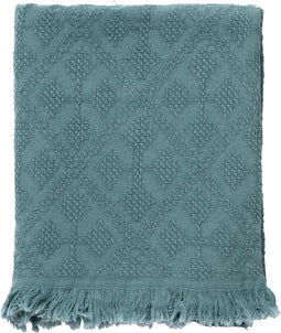 Dutch Decor - BELLE - Plaid 130x180 cm - 100% katoen - geweven patroon - Sagebrush Green - groen