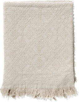 Dutch Decor - BELLE - Plaid 130x180 cm - 100% katoen - geweven patroon - Pumice Stone - beige