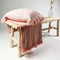 Dutch Decor - BELLE - Plaid 130x180 cm - 100% katoen - geweven patroon - Muted Clay - roze