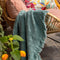Dutch Decor - BELLE - Plaid 130x180 cm - 100% katoen - geweven patroon - Sagebrush Green - groen