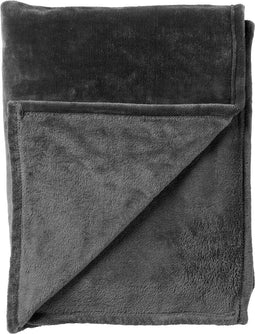 Dutch Decor - BILLY - Plaid 150x200 cm - flannel fleece - superzacht - Charcoal Gray - antraciet