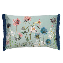 Dutch Decor - BLOOM - Sierkussen met bloemenpatroon Jadeite 40x60 cm - groen