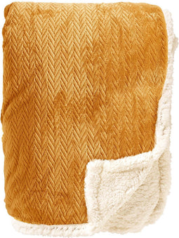 Dutch Decor - BOBBY - Plaid 150x200 cm - fleece deken met sherpa voering - Golden Glow - geel