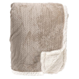 Dutch Decor - BOBBY - Plaid 150x200 cm - fleece deken met sherpa voering - Pumice Stone - beige