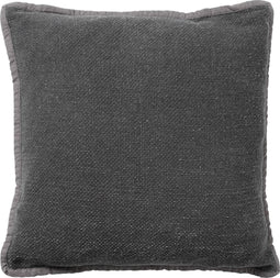 Dutch Decor BOWIE - Kussenhoes 45x45 cm - van gewassen katoen - Charcoal Gray - antraciet - met rits - zonder binnenkussen