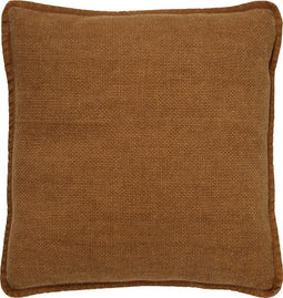 Dutch Decor BOWIE - Sierkussen 45x45 cm - van gewassen katoen - Tobacco Brown - bruin - Inclusief binnenkussen