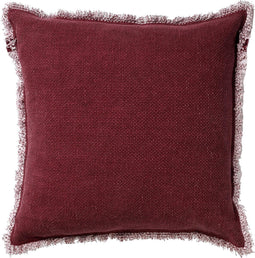 Dutch Decor BURTO - Kussenhoes 60x60 cm - gewassen katoen - Merlot - rood - met rits - zonder binnenkussen