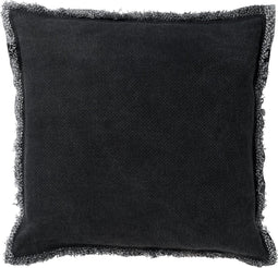Dutch Decor BURTO - Sierkussen van gewassen katoen Raven 60x60 cm - zwart - Inclusief binnenkussen