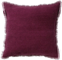 Dutch Decor BURTO - Sierkussen van gewassen katoen Red Plum 60x60 cm - roze - Inclusief binnenkussen