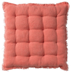 Dutch Decor - BURTO - Stoelkussen van gewassen katoen Coral 40x40 cm - roze