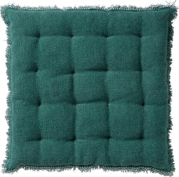 Dutch Decor - BURTO - Stoelkussen van gewassen katoen Sagebrush Green 40x40 cm - groen - Zitkussen