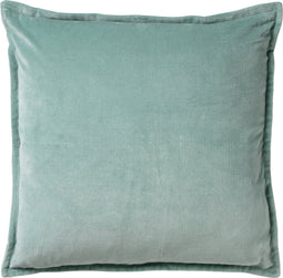 Dutch Decor CAITH - Kussenhoes 50x50 cm - 100% katoen velvet - Jadeite - lichtgroen - met rits - zonder binnenkussen