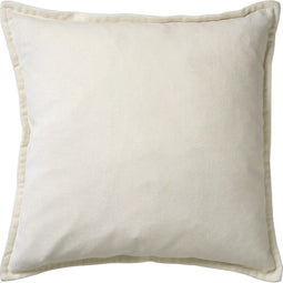 Dutch Decor CAITH - Kussenhoes 50x50 cm - 100% katoen velvet - Snow White - wit - met rits - zonder binnenkussen