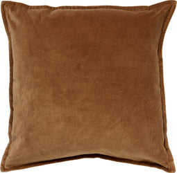 Dutch Decor CAITH - Kussenhoes 50x50 cm - 100% katoen velvet - Tobacco Brown - bruin - met rits - zonder binnenkussen