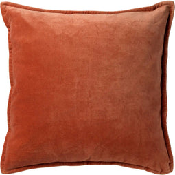 Dutch Decor CAITH - Kussenhoes 50x50cm - 100% katoen velvet - lekker zacht - Potters Clay - oranje / terracotta - met rits