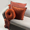 Dutch Decor CAITH - Kussenhoes 50x50cm - 100% katoen velvet - lekker zacht - Potters Clay - oranje / terracotta - met rits