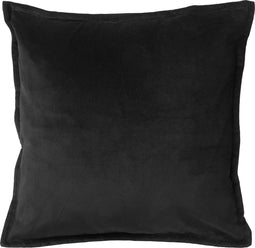 Dutch Decor CAITH - Sierkussen 50x50 cm - 100% katoen velvet - lekker zacht - Raven - zwart - Inclusief binnenkussen