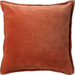Dutch Decor CAITH - Sierkussen 50x50 cm - 100% katoen velvet - lekker zacht - Potters Clay - oranje / terracotta - Inclusief binnenkussen