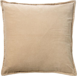 Dutch Decor CAITH - Sierkussen 50x50cm - 100% katoen velvet - lekker zacht - Pumice Stone - beige - Inclusief binnenkussen