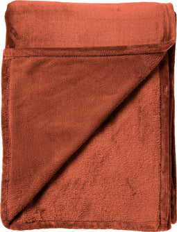 Dutch Decor - CHARLIE - Plaid 200x220 cm - extra grote fleece deken - effen kleur - Potters Clay - oranje terra