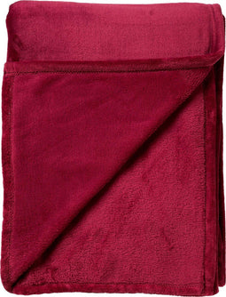 Dutch Decor - CHARLIE - Plaid 200x220 cm - extra grote fleece deken - effen kleur - Red Plum - donkerroze