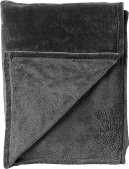 Dutch Decor - CHARLIE - Plaid 200x220 cm - extra grote fleece deken - effen kleur - Charcoal Gray - antraciet