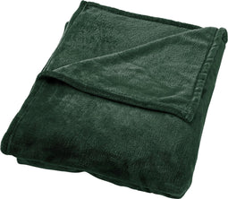 Dutch Decor - CHARLIE - Plaid 200x220 cm - extra grote fleece deken - effen kleur - Mountain View - donkergroen