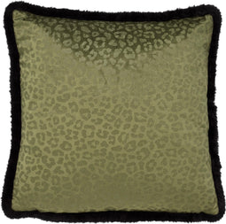 Dutch Decor CHEETA - Sierkussen met dierenprint 45x45 cm Chive - groen - Inclusief binnenkussen