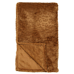 Dutch Decor - CHESTER - Plaid 150x200 cm - fleece deken met subtiele dierenprint - Tobacco Brown - b
