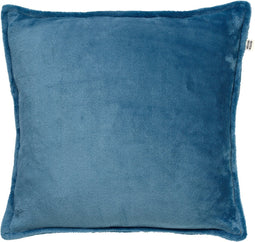 Dutch Decor CILLY - Sierkussen fleece 45x45 cm - Provincial Blue - blauw - Inclusief binnenkussen