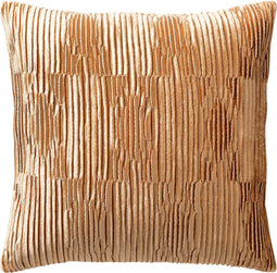 Dutch Decor CLEMENCE - Kussenhoes 45x45 cm - zachte, luxe uitstraling met glans en structuur - Almond Buff - bruin - goudkleurig - met rits - zonder binnenkussen