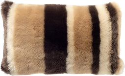 Dutch Decor CLEO - Kussenhoes 30x50 cm - fluffy kussenhoes met strepen - Chocolate Martini - bruin - met rits - zonder binnenkussen