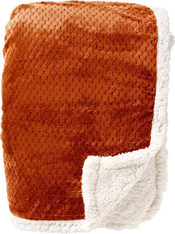Dutch Decor - CODY - Plaid 150x200 cm - fleece deken met sherpa voering - Potters Clay - oranje terra