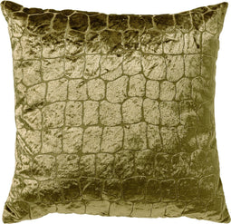 Dutch Decor COLETTE - Kussenhoes 45x45 cm - velours - luxe kroko print - Olive Branch - groen - met rits - zonder binnenkussen