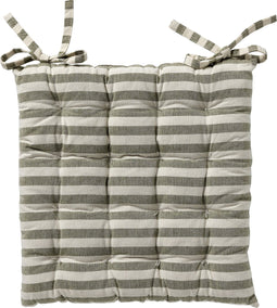 Dutch Decor - COOPER- Matraskussen met gestreept motief- Olive Branch - vierkant - 40x40 cm - Zitkussen