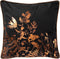 Dutch Decor DALIA - Kussenhoes 45x45 cm - metallic design - met bloemen - Raven - zwart - met rits - zonder binnenkussen
