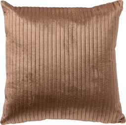 Dutch Decor DAVID - Sierkussen 40x40 cm - voorzien van subtiel gestikt streepje - Tobacco Brown - bruin - Inclusief binnenkussen