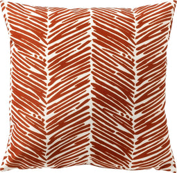 Dutch Decor - DEAN - Buitenkussen 45x45 cm - waterafstotend en uv-bestendig - gestreept - Potters Clay - steenrood en wit