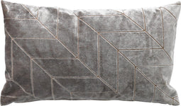 Dutch Decor ELISA - Sierkussen velvet 30x50 cm - Wet Weather - grijs - Inclusief binnenkussen