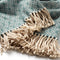 Dutch Decor - ELODIE - Plaid 140x180 cm - deken met geometrich patroon en franjes - Sagebrush Green - multicolor