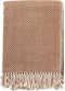 Dutch Decor - EVONY - Plaid 140 x180 cm - deken met zigzag patroon en franjes - Tobacco Brown - bruin