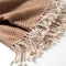 Dutch Decor - EVONY - Plaid 140 x180 cm - deken met zigzag patroon en franjes - Tobacco Brown - bruin