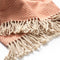 Dutch Decor - EVONY - Plaid 140 x180 cm - deken met zigzag patroon en franjes - Muted Clay - roze