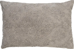 Dutch Decor EVY - Sierkussen van katoen Micro Chip 40x60 cm - grijs - Inclusief binnenkussen